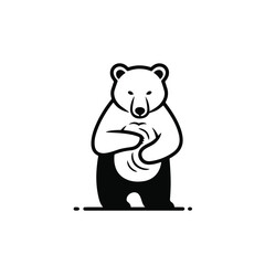Fototapeta premium Black and white bear standing.