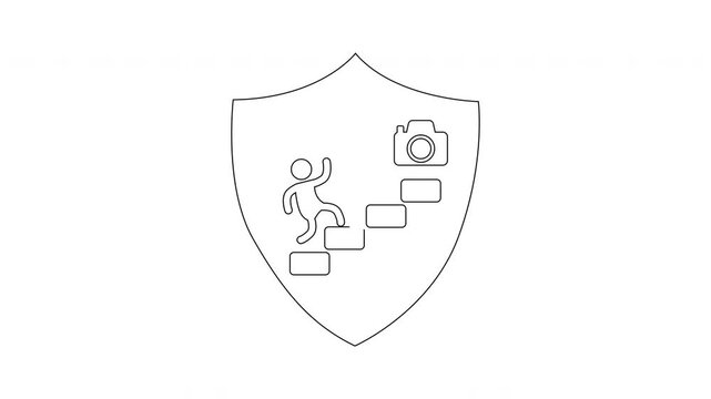 Shield Icon - Photography, Progress, and Protection Symbolism.