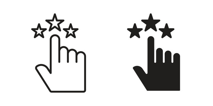 Customer feedback icon outline and solid set. Graphic icons