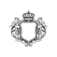 Obraz premium Crown on top of shield crest 1.