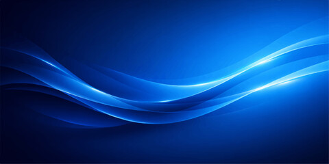 Fototapeta premium Abstract Dark Blue Futuristic Background with Smooth Flowing Curves, Glowing Light Waves, and Gradient Motion Lines, Perfect for Modern High Tech Digital Design and Cyber Style Visual Concepts.