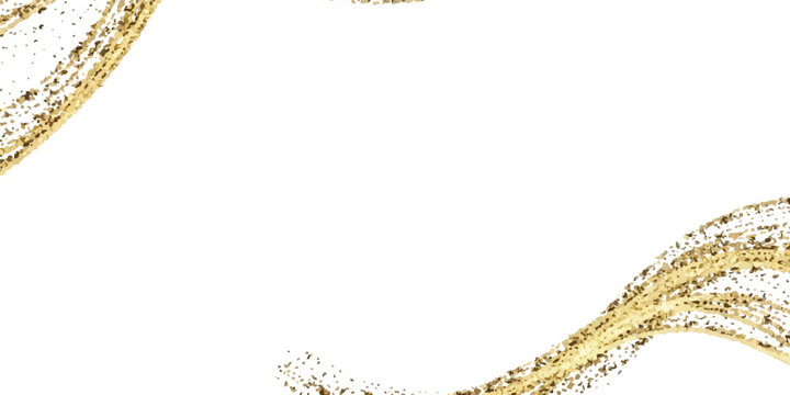 Abstract golden swirls with glittering particles on white background glitter background abstract design gold dust golden swirl art design element particles