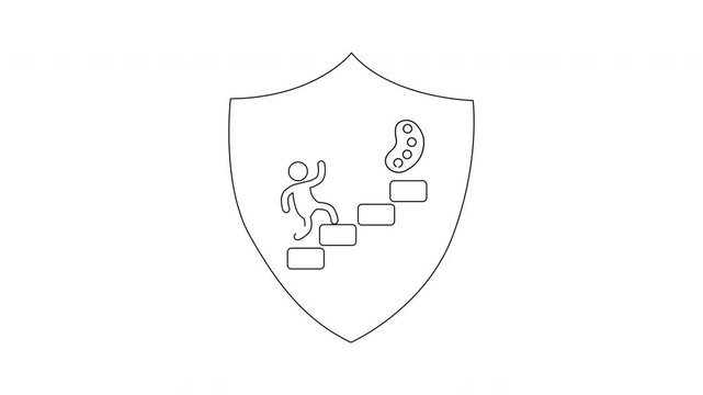 Shield of Progress - Climbing Steps to Success and Creativity.