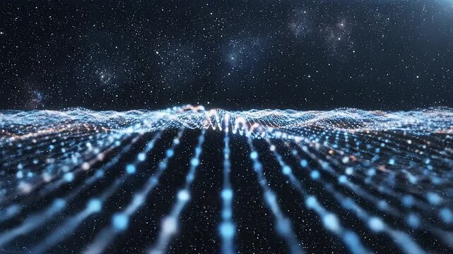 Abstract digital wave in space for commercial backgrounds, digital design, and advertising