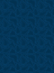 Fototapeta premium Seamless blue wavy line topography organic pattern background