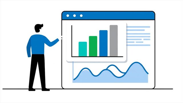 man interacting with large web browser window