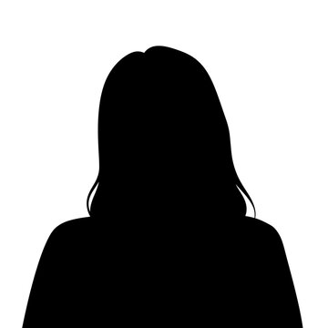 Silhouette of a Woman for User Profile Avatar Vector Illustration