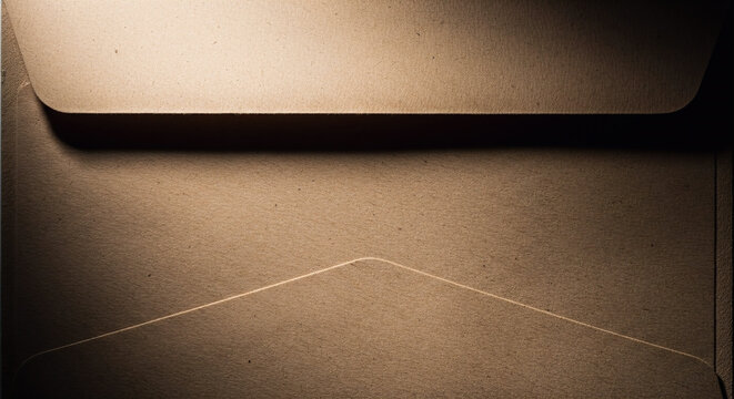 Amplop Cokelat yang Sangat Bersih dan Rapi dengan Tekstur Kertas yang Halus dan Bayangan yang Indah