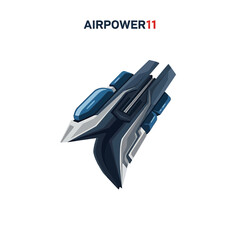 Fototapeta premium Futuristic Sci-Fi Spaceship Vector Illustration Airpower11
