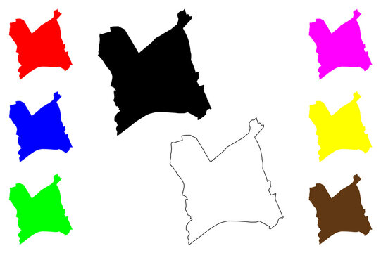 Doncaster city (United Kingdom of Great Britain and Northern Ireland, UK, England) map vector illustration, scribble sketch Doncaster map