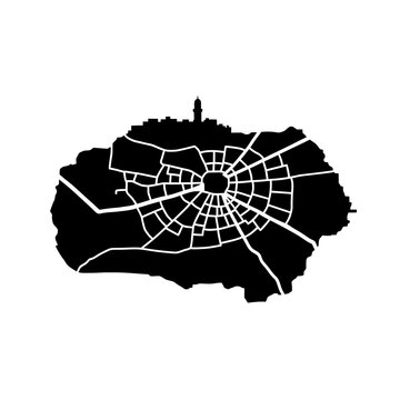 Marrakech Medina City Map Silhouette Vector Graphic