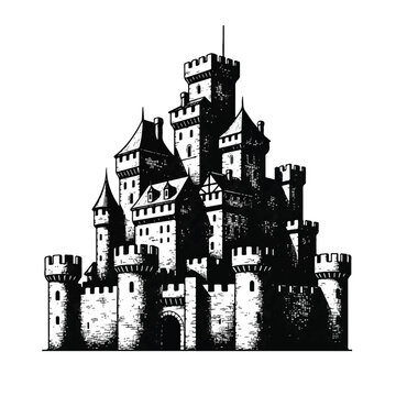 Medieval Castle Architecture Stone Building.