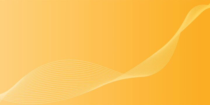 Solid yellow orange gradient simple tone color background. White flowing lines design