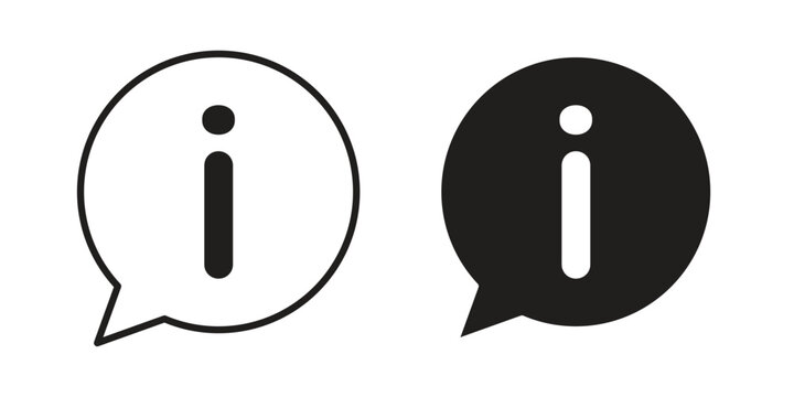 Info icon outline and solid set. Graphic icons