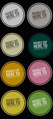 Obraz premium Set of colorful serrated circular badges for labels and stickers on black background.