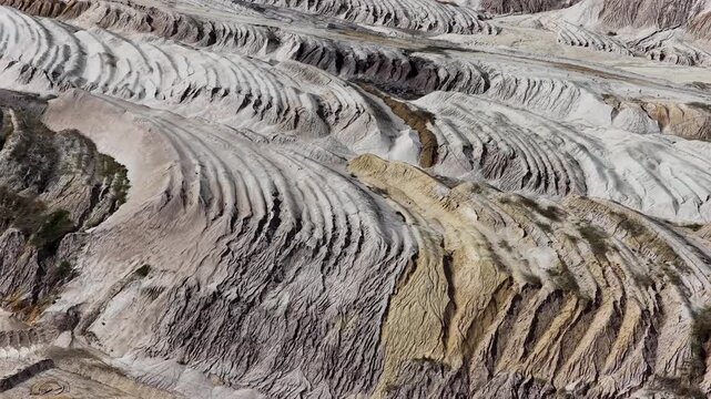Terraces of geological layers in coal mine