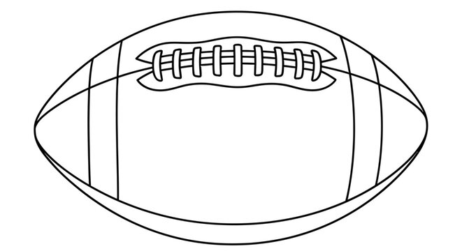Simple line drawing of an american football isolated on a white background