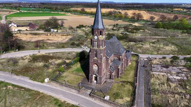 Old Church in the broken village nearby Elsdorf / Heppendorf, Germany