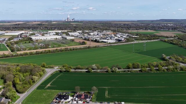 Aerial of Possible data center location near Bergheim terra nova, Germany