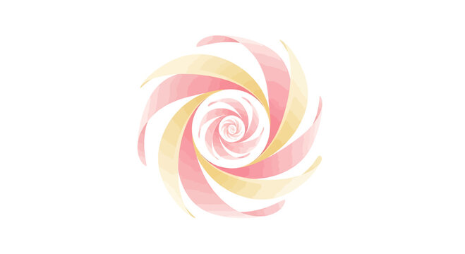 Swirling pastel candy pinwheel with a hypnotic effect on a white background, visually captivating and sweet