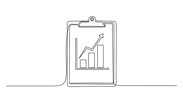 Continuous line drawing of business growth graph. Continuous line style. Hand drawn. Line art. Vector design. illustration