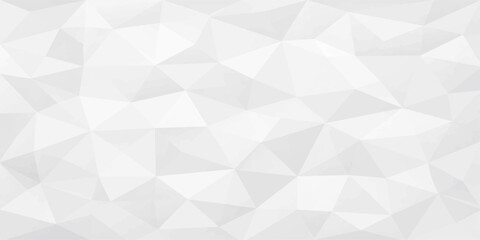 Abstract geometric white vector background with triangle polygon mosaic pattern and futuristic 3D light design texture style © Dipu