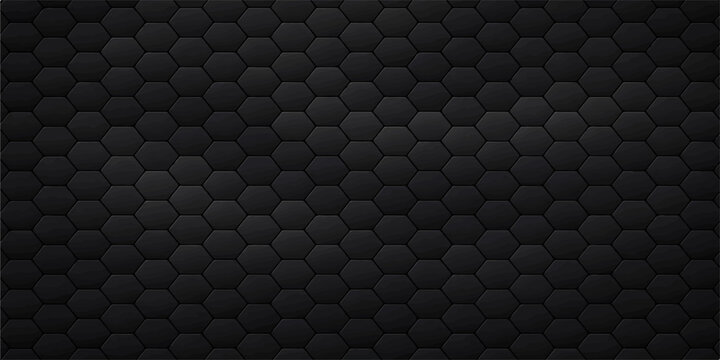 Abstract black carbon fiber texture background with seamless metallic grid and industrial dark pattern design