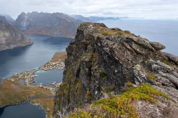Fototapeta premium Norway, Lofoten islands, fjord landscape