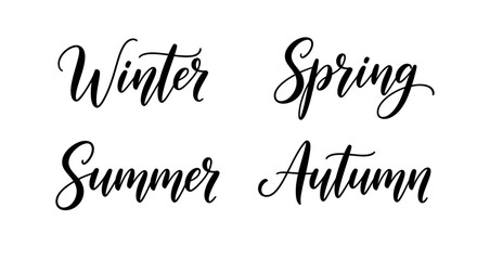 Artistic hand-lettered collection representing the distinct beauty and changes across the four natural seasons, conveying seasonal transitions with elegant typography © charli