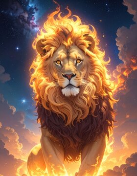 Fiery lion