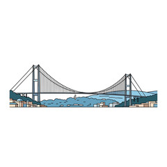 Fototapeta premium Istanbul Bosphorus Bridge Cityscape Vector Illustration