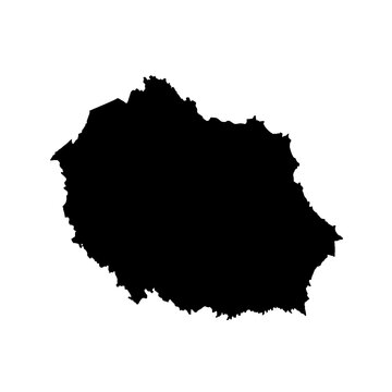 Kauai Hawaii Island Black Silhouette Map Vector Illustration