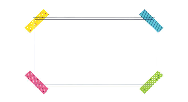 Colorful sticky notes on rectangle frame.
