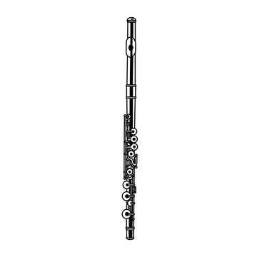 Classical Flute Musical Instrument Vector Illustration
