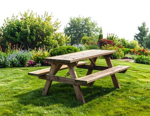 Fototapeta premium Picnic Table in a Garden.
