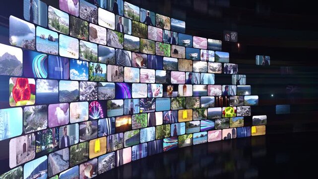 Streaming media video wall displaying various content