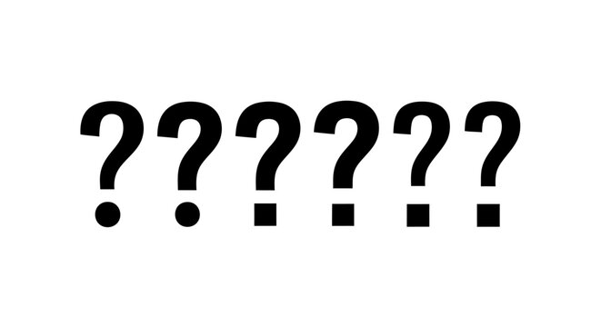 Six question marks in a row, symbolizing a query or a puzzle to be solved