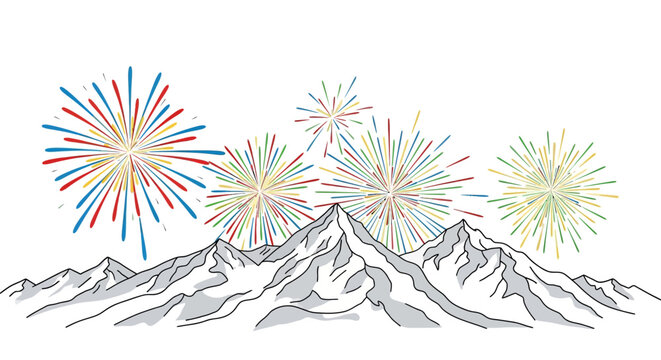 Fireworks exploding in the night sky.