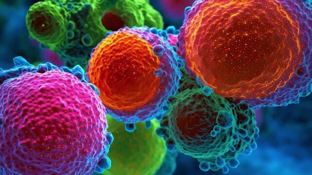 Visualization of cancer cells under microscope shows their structure and behavior