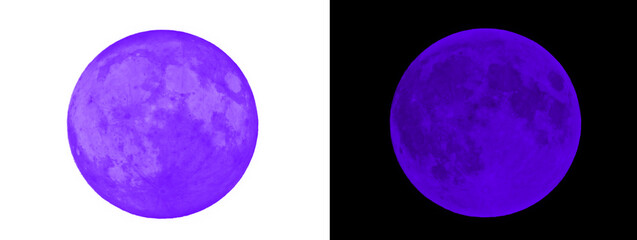 Purple Neon Full Moon White Background © Zain
