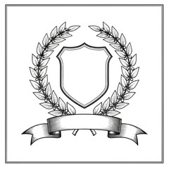 Obraz premium Shield with Laurel Wreath Emblem 1.
