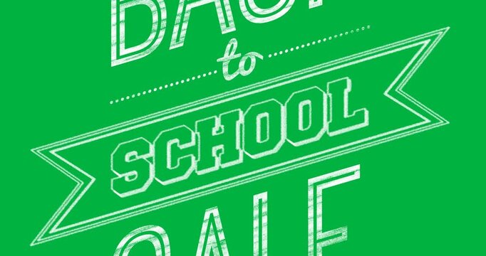 Digital animation of back to school text against black background