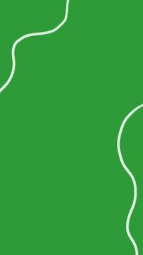 Hand-Drawn Wavy White Line Border Vertical video | Sketchy Organic Curvy Frame hand drawn animation | Abstract Motion Graphic Element on green screen