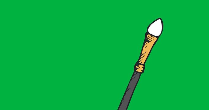 Digital animation of concealer brush icon against black background