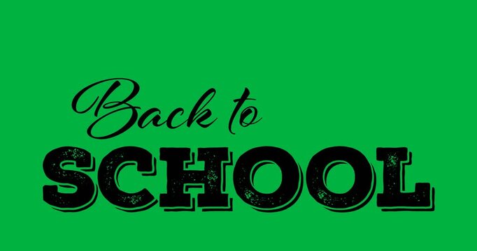 Digital animation of back to school text banner against white background