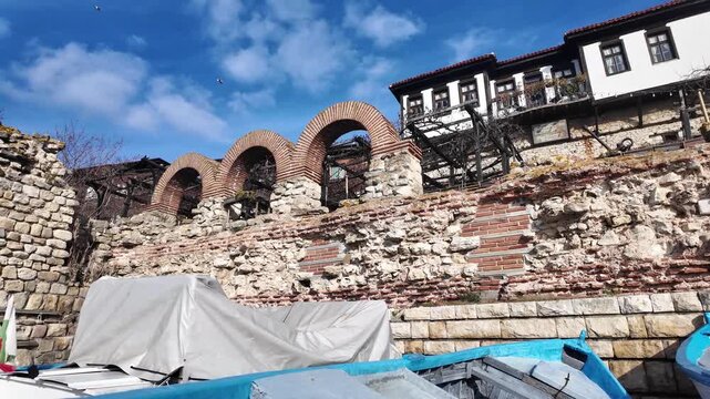 Amazing Panorama of old town of Nessebar, Burgas Region, Bulgaria