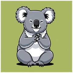 Obraz premium Cute Koala Bear Sitting Smiling.