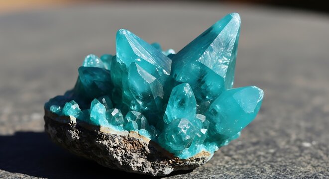 Vibrant Cavansite Crystal Cluster on Matrix - A Mineralogical Masterpiece.