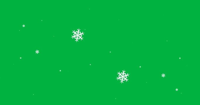 Digital animation of multiple snowflakes icons against black background