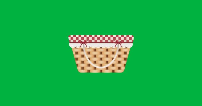 Digitally generated image of food basket icon against black background
